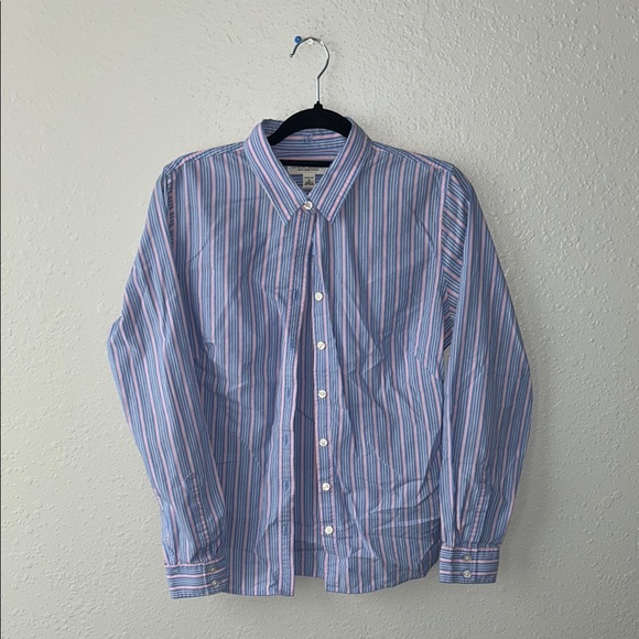 Banana Republic Blue and Pink Casual Button Down Shirt - Picture 1 of 5